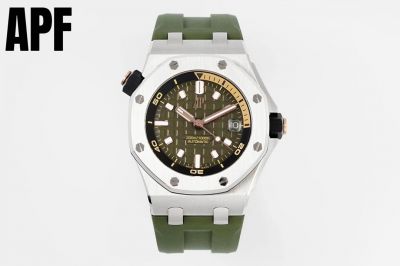 APF Factory The Best Copy AP Royal Oak Offshore Diver 15720 Green Dial